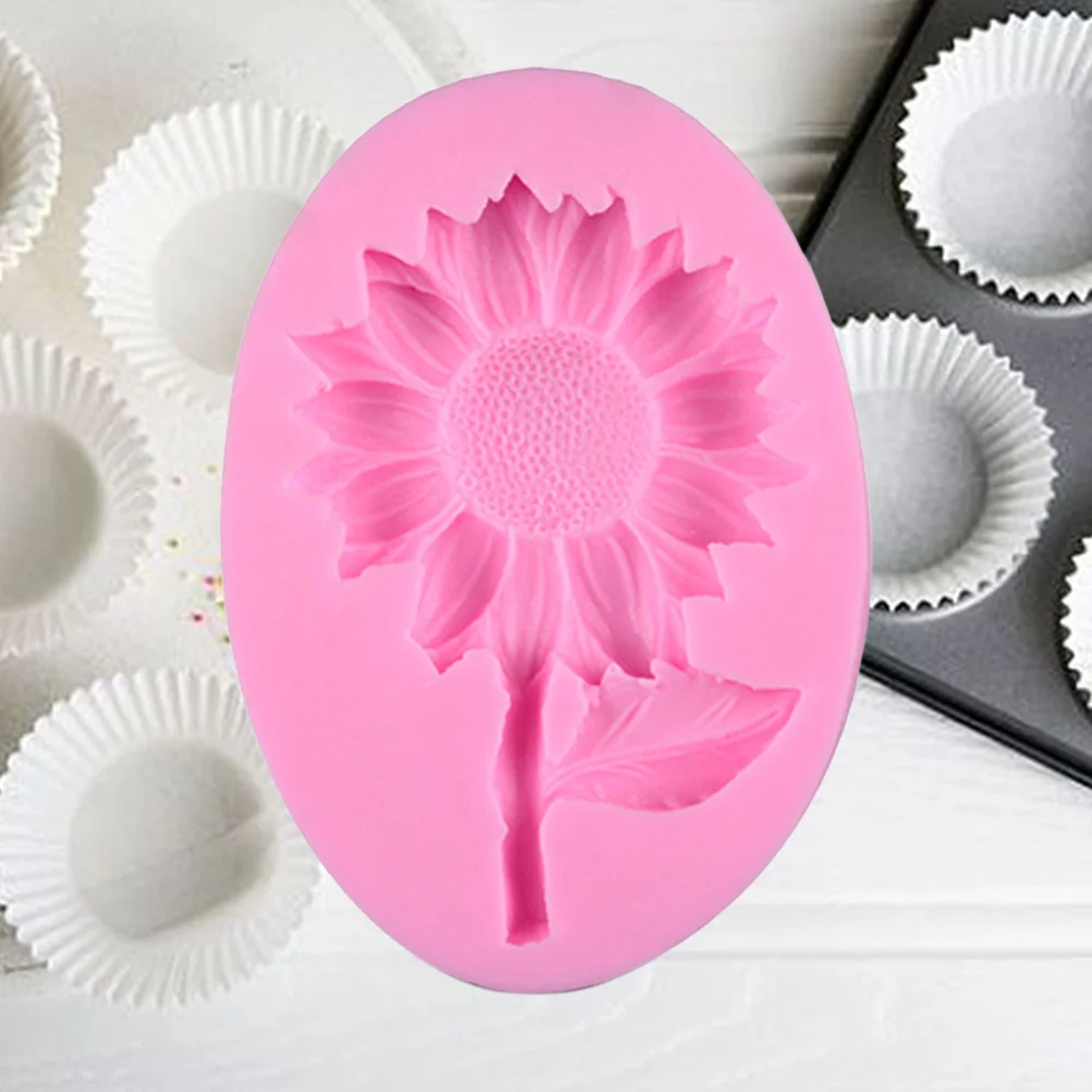 Sunflower Silicone Cake Mold DIY Fondant Mousse Dessert Chocolate Mould Tray (Pink) sunflower shape mold