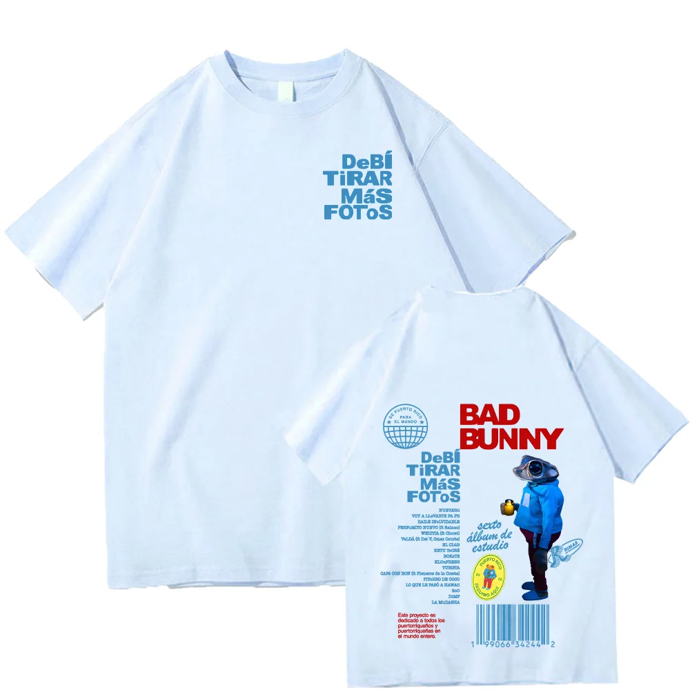 Bad Bunny Debi Tirar Más Fotos T-Shirts Harajuku Unisex Clothes Women Men Cotton High Quality Tshirts  Casual Y2K Streetwear Tee