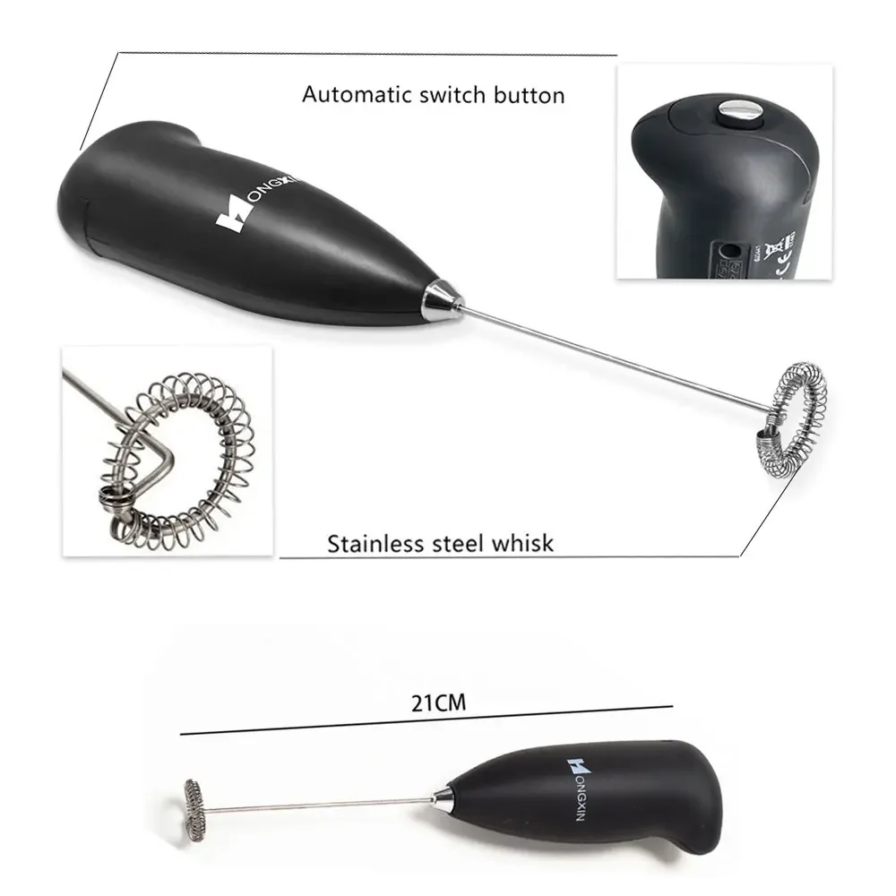 Mousseur à lait électrique portable, mini mousseur, cafetière, batteur à œufs pour agitateur à cappuccino, mélangeur, outils de fouet de cuisine