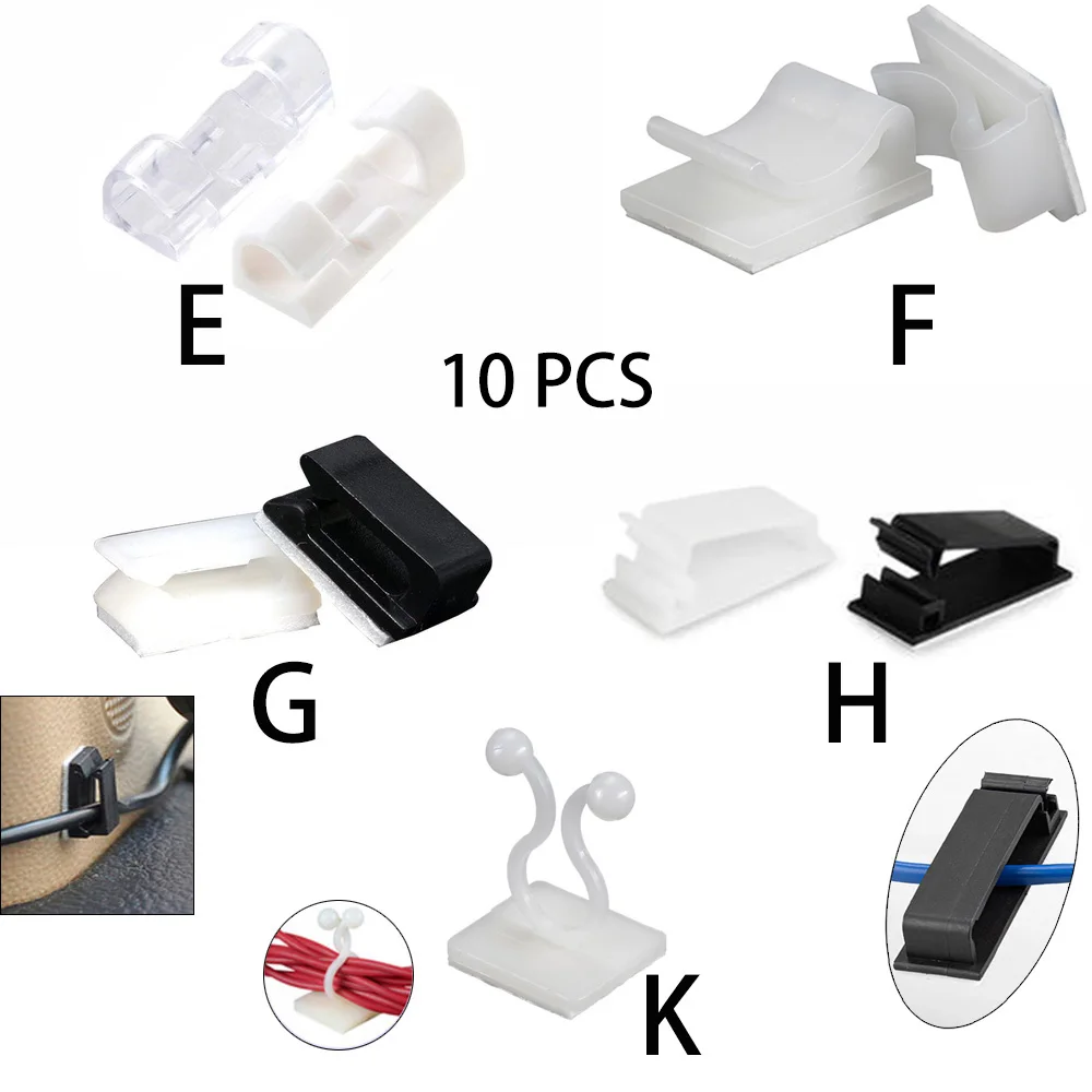 10 Pcs Charger Cable Organizer USB Winder Desktop Tidy Clips Management Wire Holder for Mouse Headphone Desk Cord Accessories