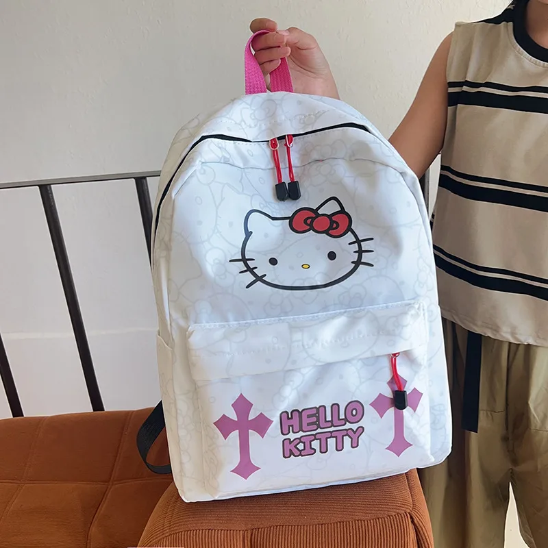 

New Cartoon Hello Kitty Junior High School Student Backpack Fashion Leisure Large Capacity Travel Backpack Kt Cat Backpack