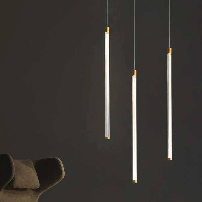 

2025 Modern LED Pendant Lights Minimalist Restaurant /coffee Bar/living Room/bedside Pendant Lamp Long Line Hang Chandelier Lamp