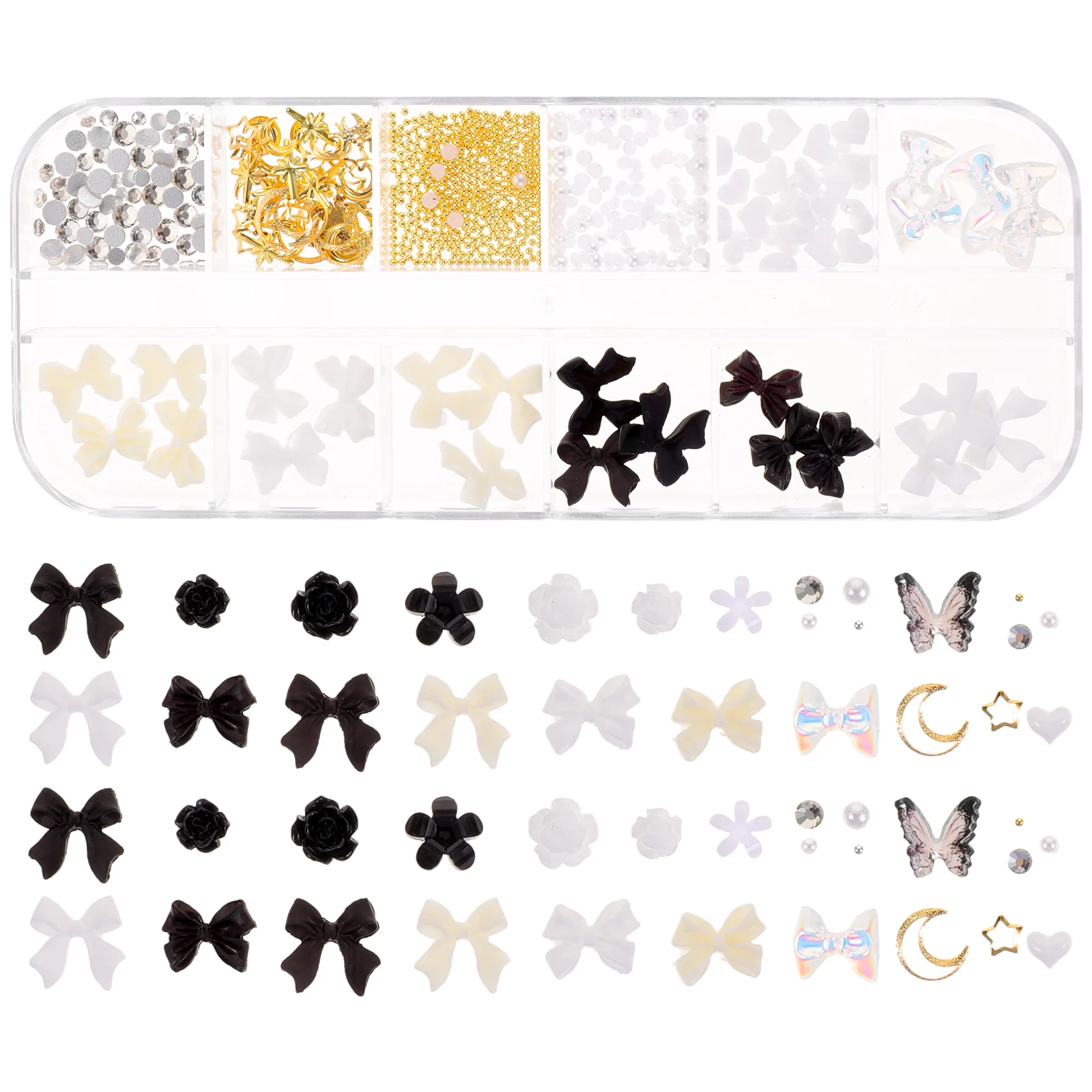 

2 Boxes Rhinestones Diy Art Charms 3D Manicure Decoration Silver Pearls Nail Art Accessories Nail Accessories Decor