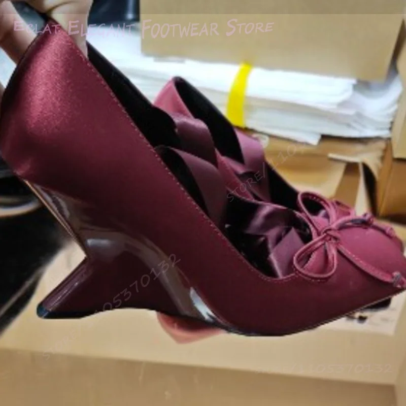 

Dark Green Silk Scarf Satin Strappy Wedge Sandals Heel Square Toe Ballet Bow Pump Lace Burgundy Cute Heel Girls Black Women Shoe