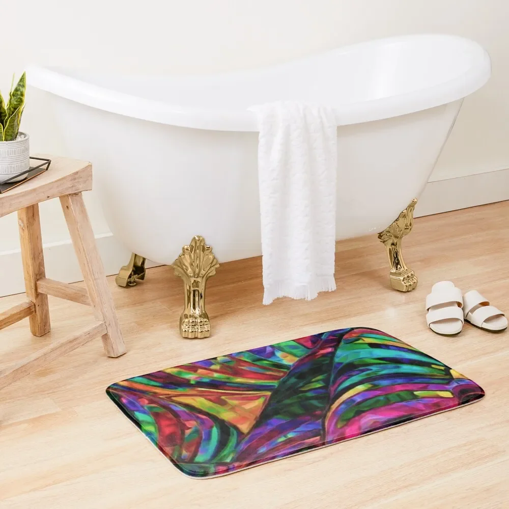 

Stained Glass Jewel Tone Patterned Photograph Bath Mat For The Bathroom Bathtub Anti Slip Anti-Slip Bathtub Mat