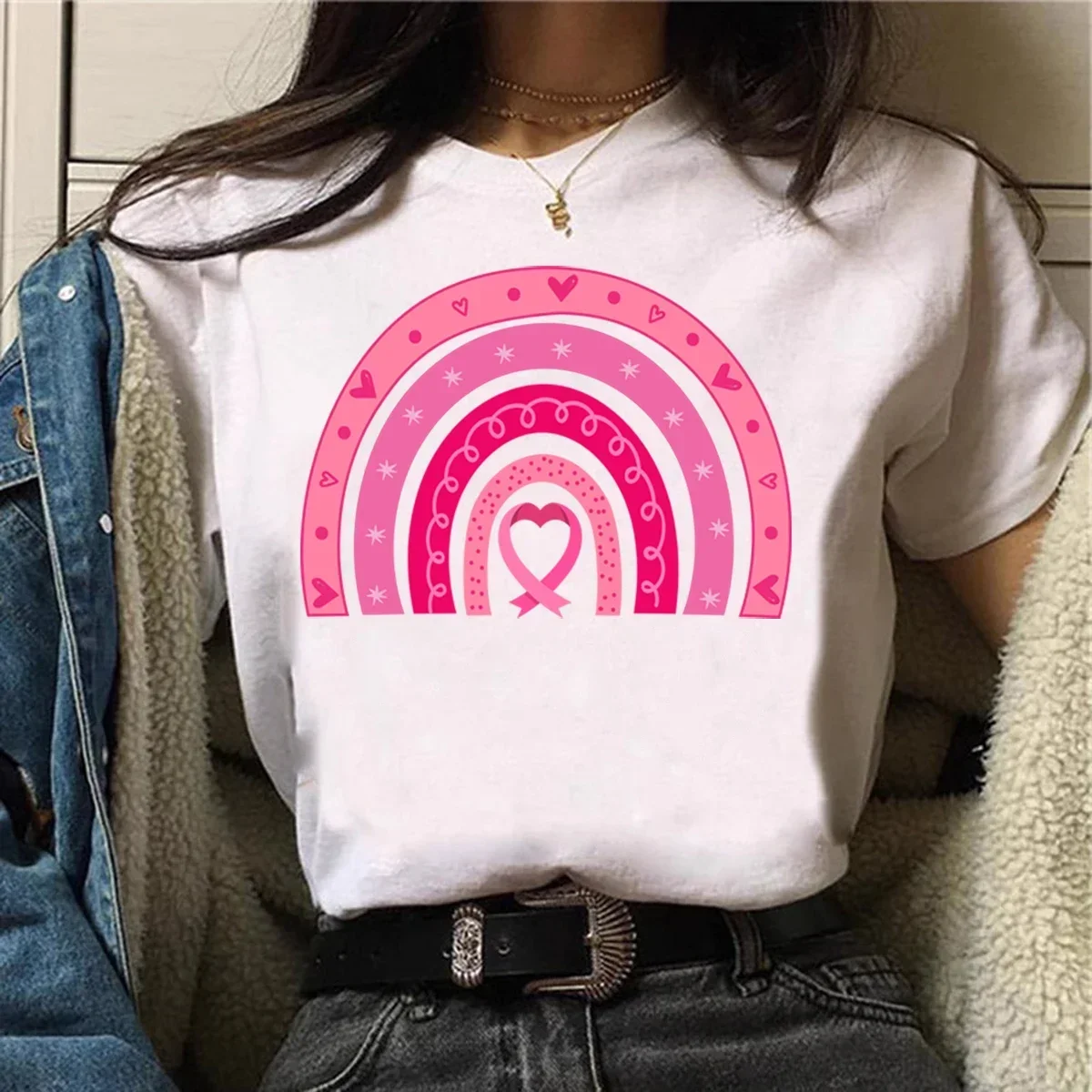 Awareness Rainbow Tshirt Customized T Shirt Design My Own Photo Women Tees Custom Print Logo Brand Graphics PrintOn Demand