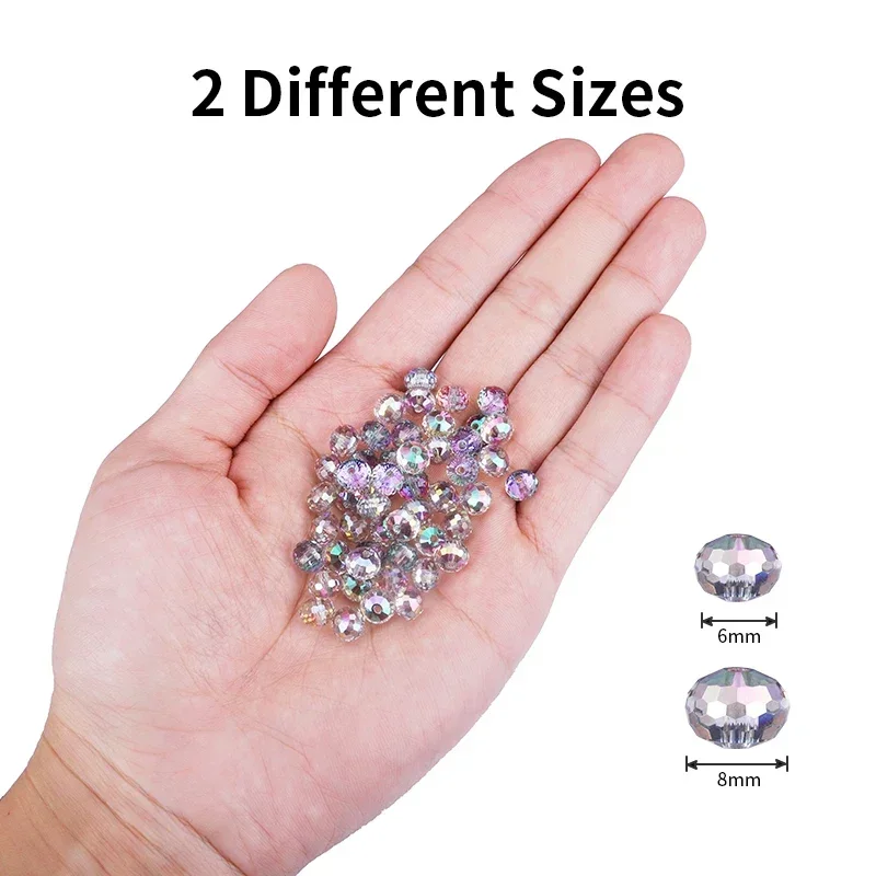 6 مللي متر 8 مللي متر 96 النمسا خرز كريستالي الأوجه الجولة فضفاض خزر عازل حجر الراين لصنع المجوهرات عقد دي اي واي سوار القرط #3