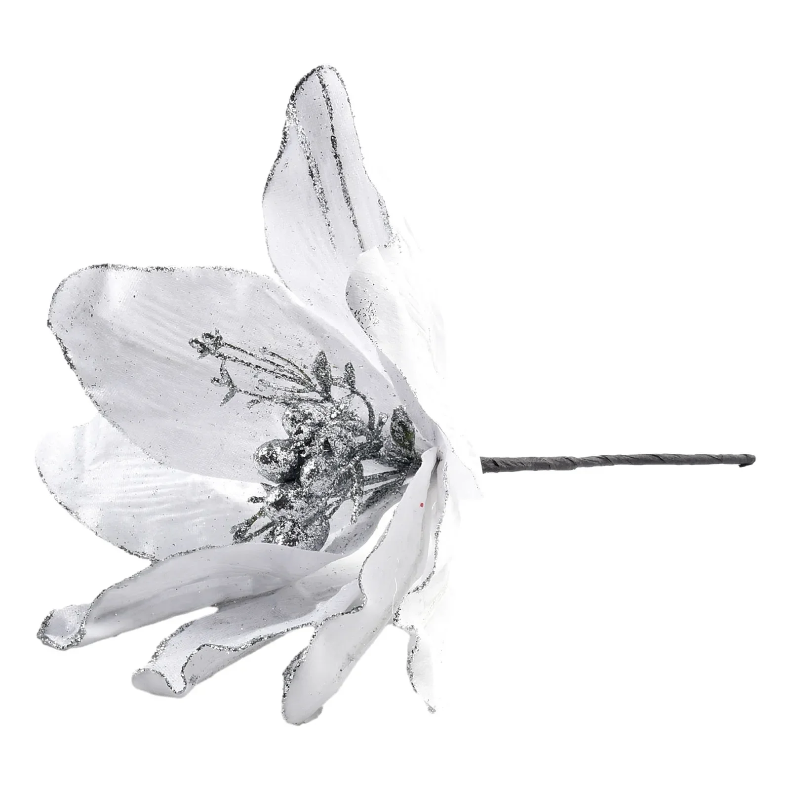 1 Uds. Flor de Pascua navideña con purpurina, árbol de Navidad colgante, decoración navideña para Año Nuevo 2024, decoración navideña