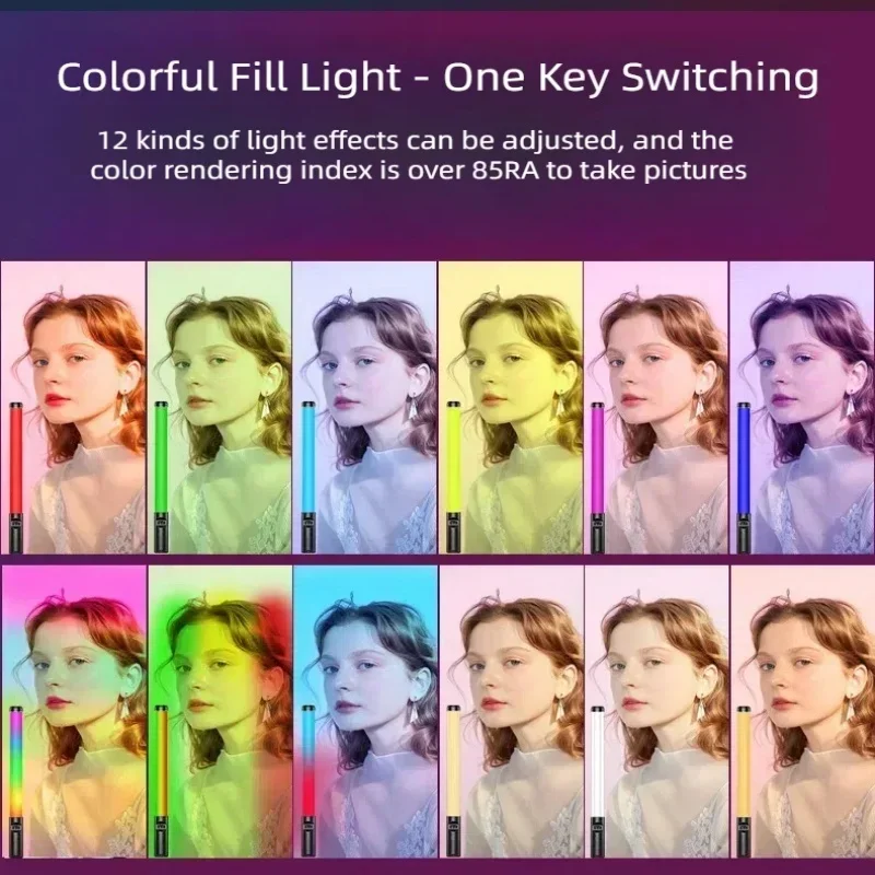 50CM RGB Stick Light Wand Lightweight Handheld Tube Light Led Video Light CRI 95+ Photography Studio Lamp