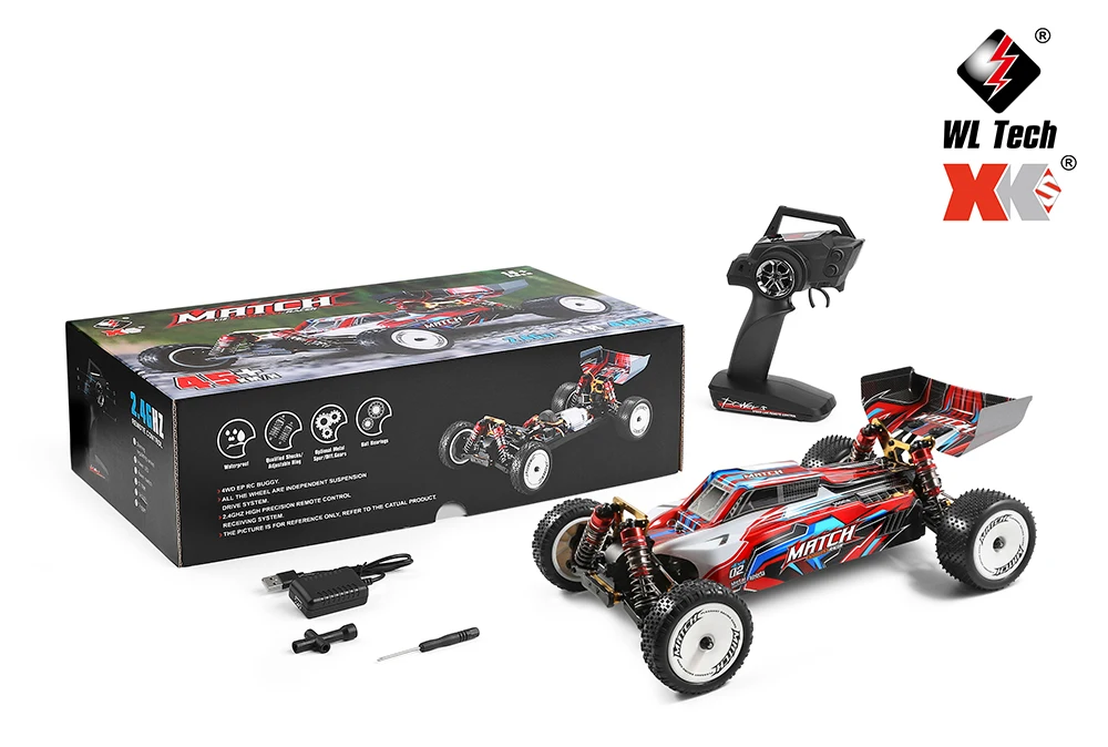 Wltoys 104001 RTR 1/10 2.4G 4WD 45km/h RC Car Metal Chassis Vehicles Model 7.4V 2200mAh Off-Road Climbing Truck VS 10428