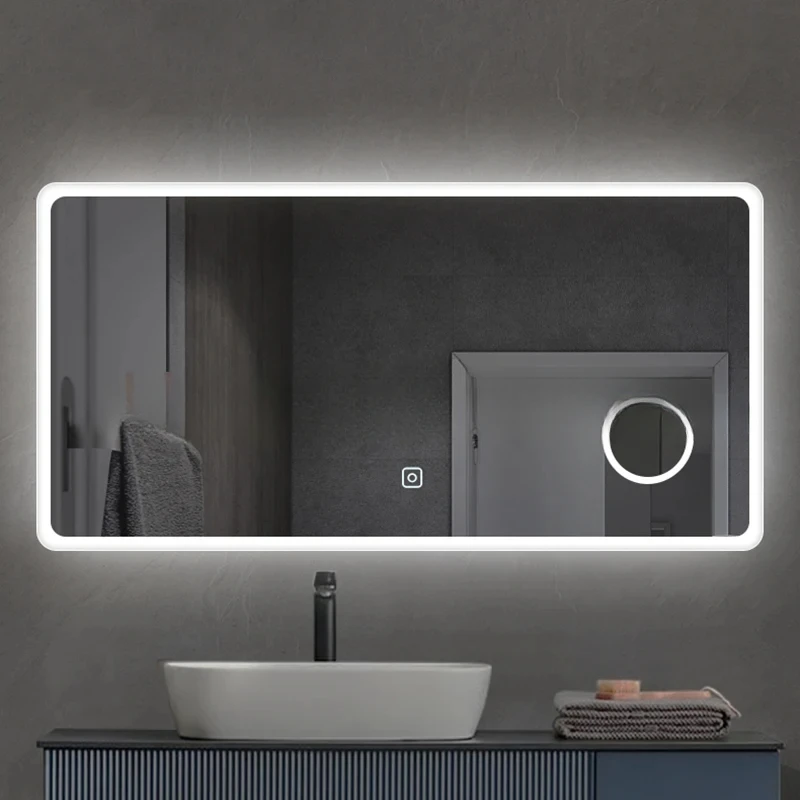 Smart No Fog Bathroom Mirror Light Rectangle Unbreakable Bathroom Mirror Glass Custom Espelho Para Banheiro Indoor Supplies