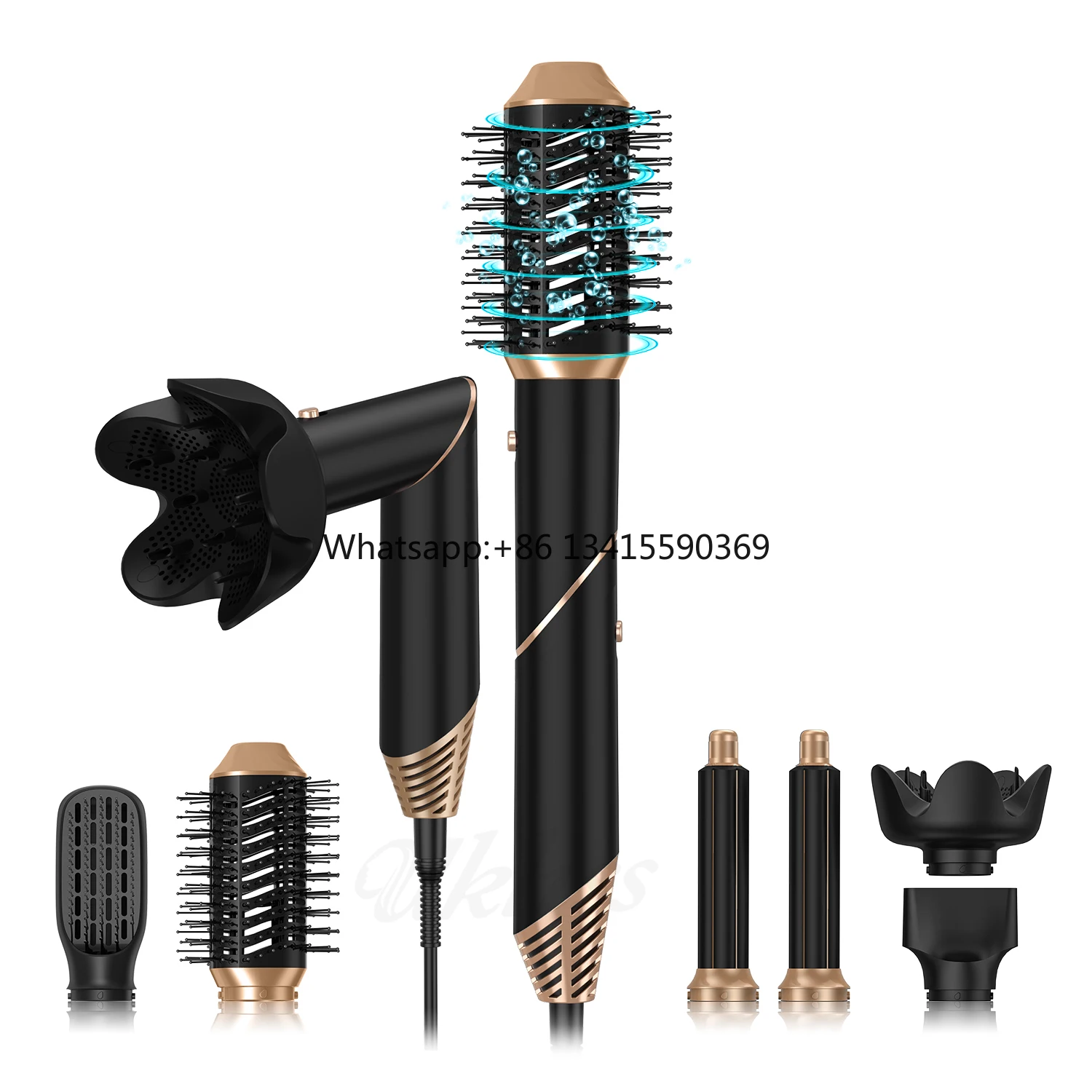 

Phenitech Six-In-One Folding Hot Air Comb Hair Dryer Automatic Suction Multi-Fuctional Styling Straight Hair Care Product