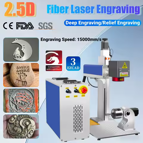 300W 2.5D JPT Mopa Fiber Laser Marking Cutting Machine Relief Deep Engraving Laser Engraver Gold Silver Ring Jewelry Marking