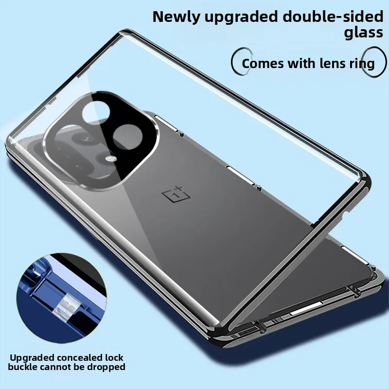 Etui na OnePlus 15, szkło dwustronne, ochrona 360 stopni °   Magnetyczny pokrowiec na telefon przyjazny dla skóry do OnePlus15 HD, odporny na wstrząsy bumper funda — zdjęcie produktu 3