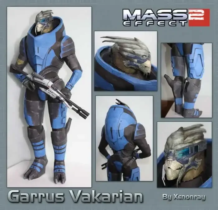 Mass Effect 2 Garrus Gauss Third Person Shooting Battle 3D Paper Model