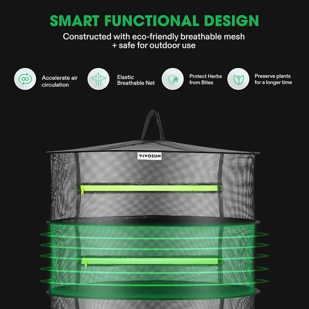 4-8 طبقات تجفيف صافي للأعشاب الأسماك سلة معلقة للطي رف جاف عشب مجفف الخضروات حقيبة شبكة الزهور براعم النباتات المنظم