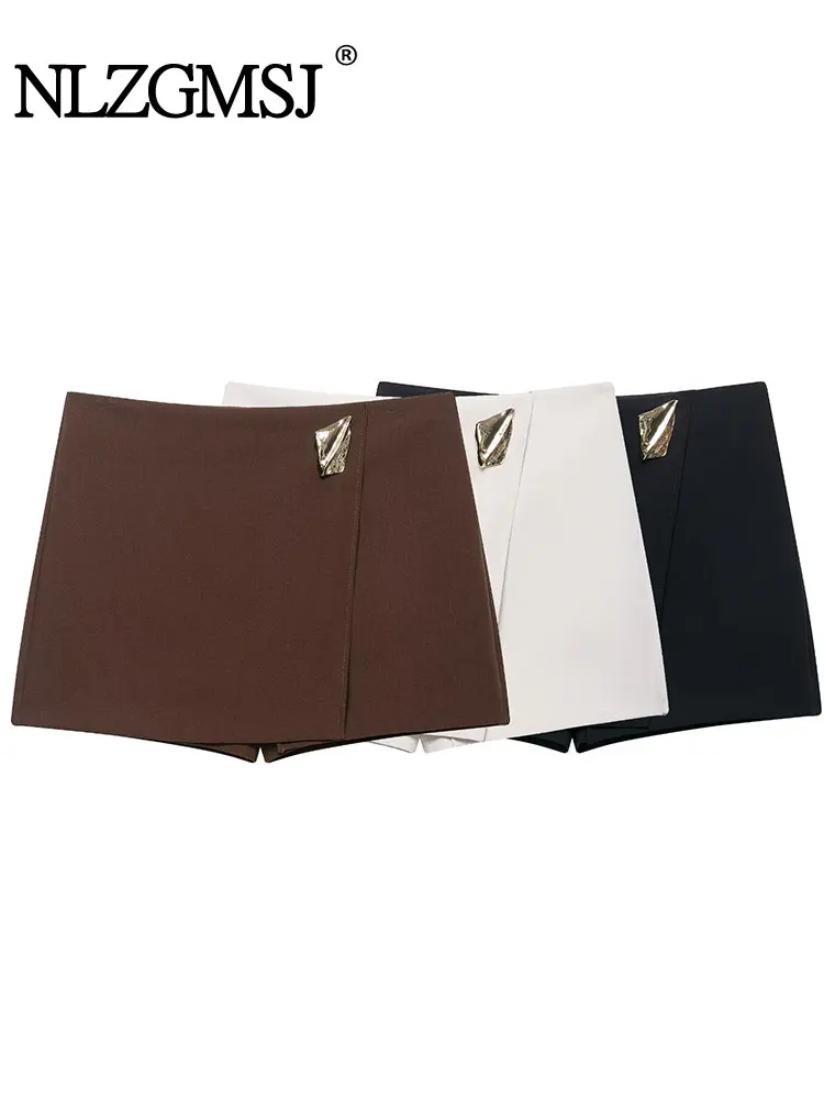 

NLZGMSJ женская асимметричная юбка с украшением на пуговицах, женские новые модные короткие повседневные юбки для женщин, вечерние юбки