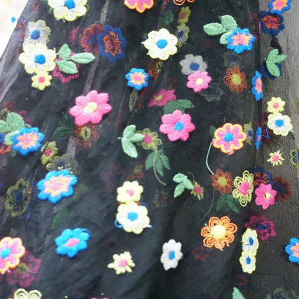 Nicht Dehnbarer Blumen-Stickerei-Spitzenstoff für Hochzeitskleider 91*135cm Brautkleid-Stoff Vorhänge Dekoration Weich Hochwertig
