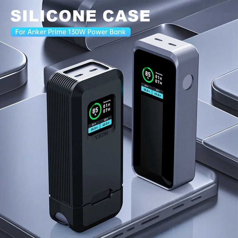 SIKAI Silicone Case For Anker Prime 130W Power Bank TF/SIM Card PIN Storage Carrying Travel Case Storage Bag Accessories-T44C