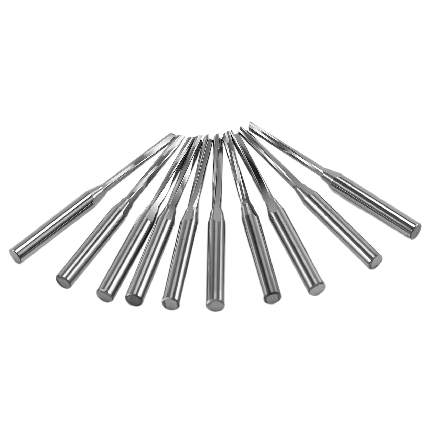 

Premium-40 Pcs Two Flutes Straight End Mills Straight Slot Bit Wood Cutter Two Double Flute Bits 3.175X2x17mm For CNC Router
