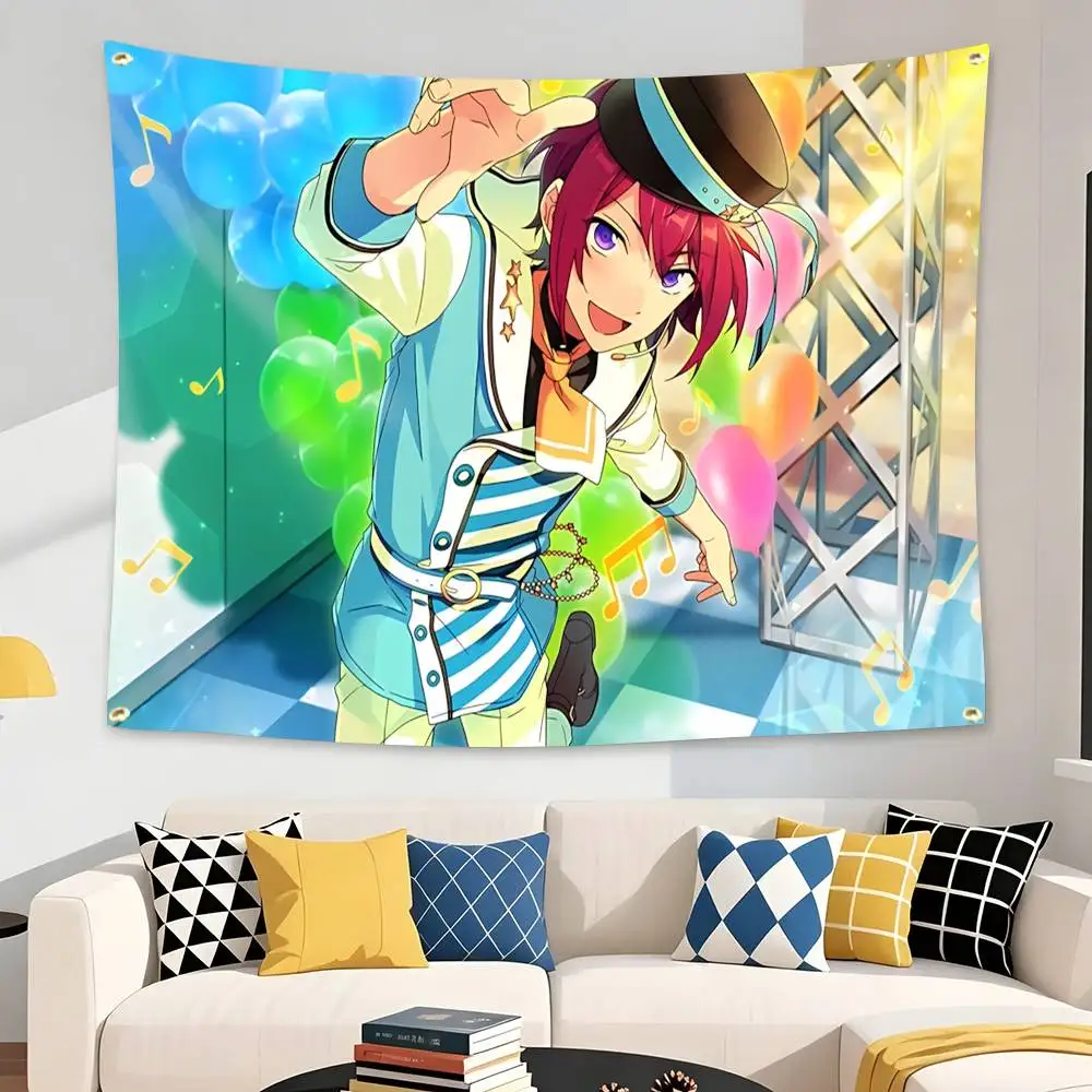 T-Tsukasa Suou E-Ensemble StarS Flag Tapestry Banner for Bedroom Living Room Outdoor Camping Custom Supported
