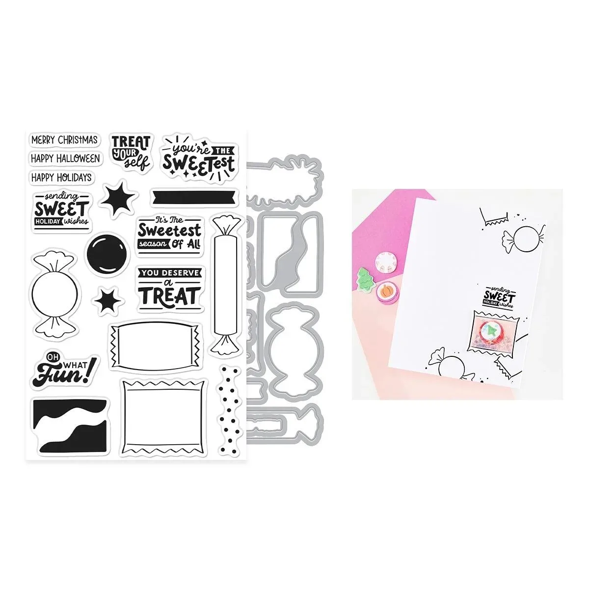 Herfstbeer Kerstboom Snoep Pot Metalen Stansmessen Transparante Stempels voor het maken van DIY wenskaarten, scrapbooking en knutselpapier