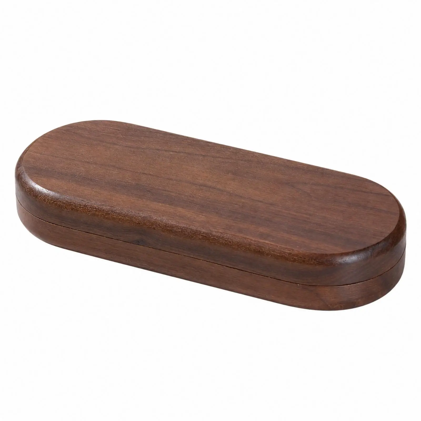 Portable Pigment Well Box Wood Paint Storage Organizer with Hinged Lid Round Rectangular Design for Artists Students