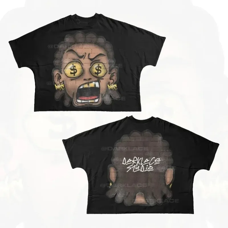 

Streetwear T Shirt Hip Hop Fun Cartoon Graphic Printed Oversized T Shirt Harajuku Gothic Cotton Short Sleeved Clothing Women