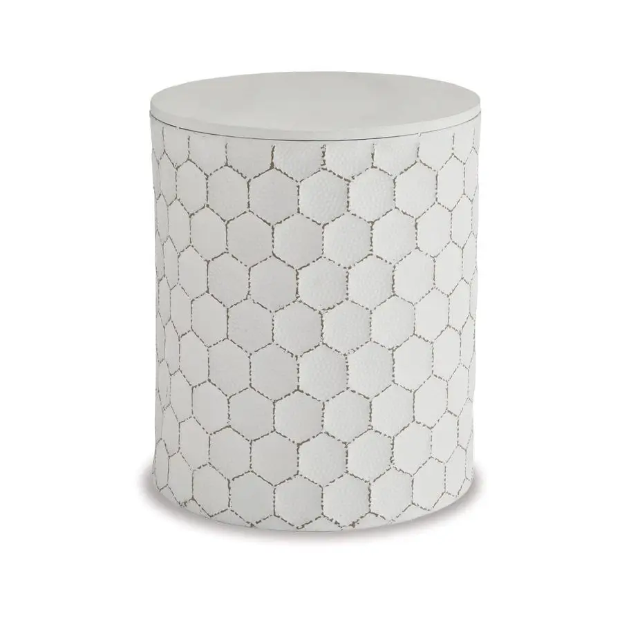 

Табурет или стол Polly с геометрическим сотовым рисунком для использования в помещении и на открытом воздухе, белый