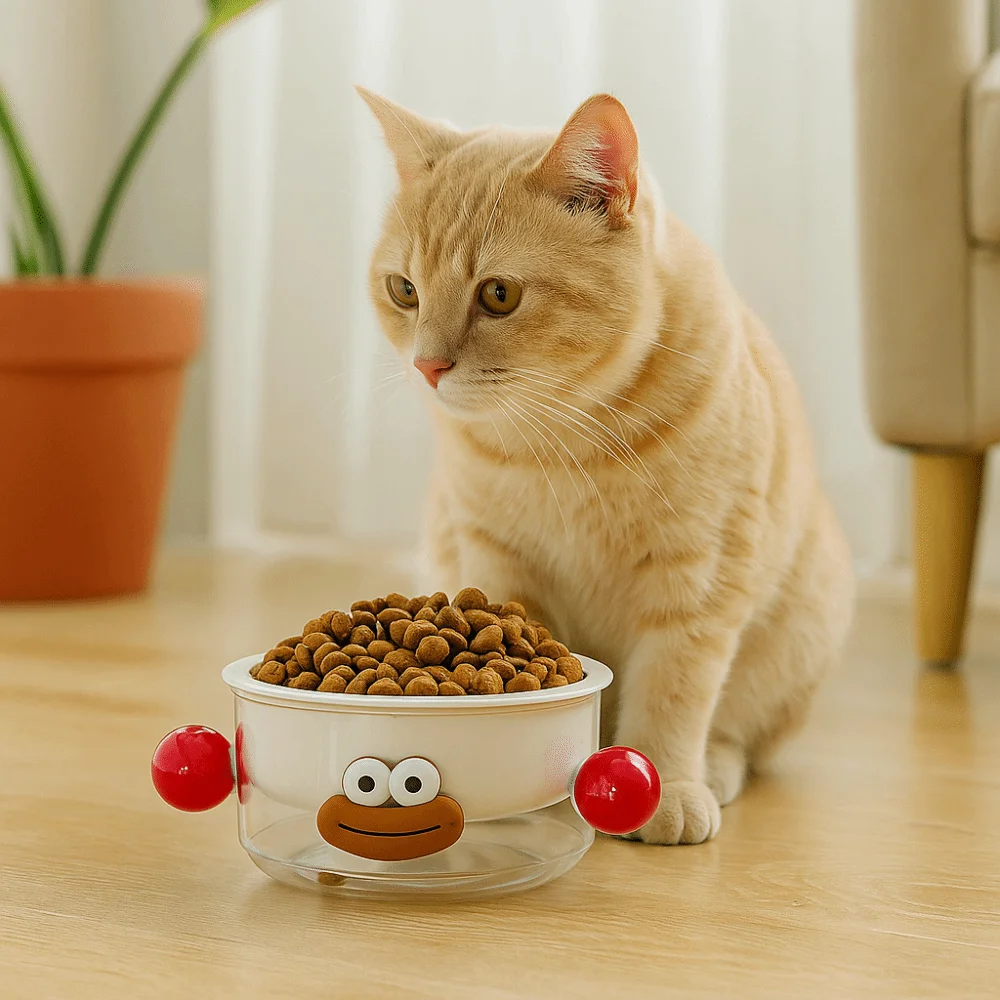 

Creative Non-Slip 2 in 1 Pet Bowl Large Capacity Cartoon Cat Water Bowl Multifunctional Pet Feeder Pet Supplies