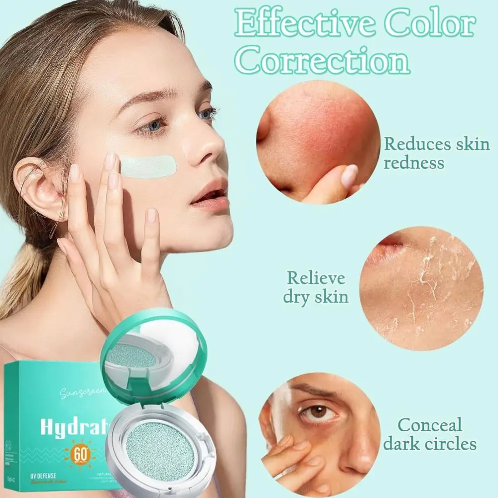 Crema solare colorata per il viso SPF60 Cuscino solare Crema BB viso idratante e lenitiva a lunga durata Leggera senza olio