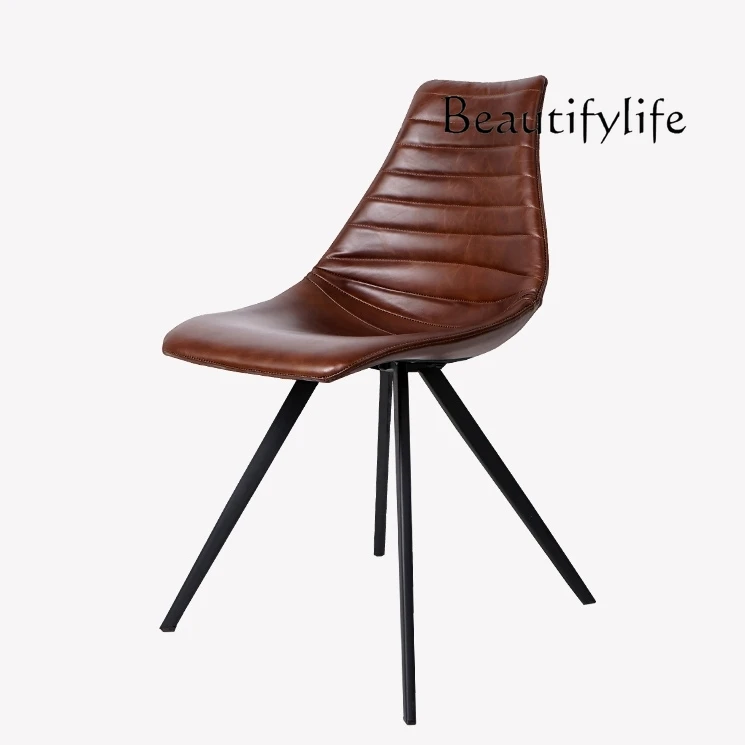 

Australia imported leather dining chair, the first layer of cowhide light luxury high-end Italian minimalist chair