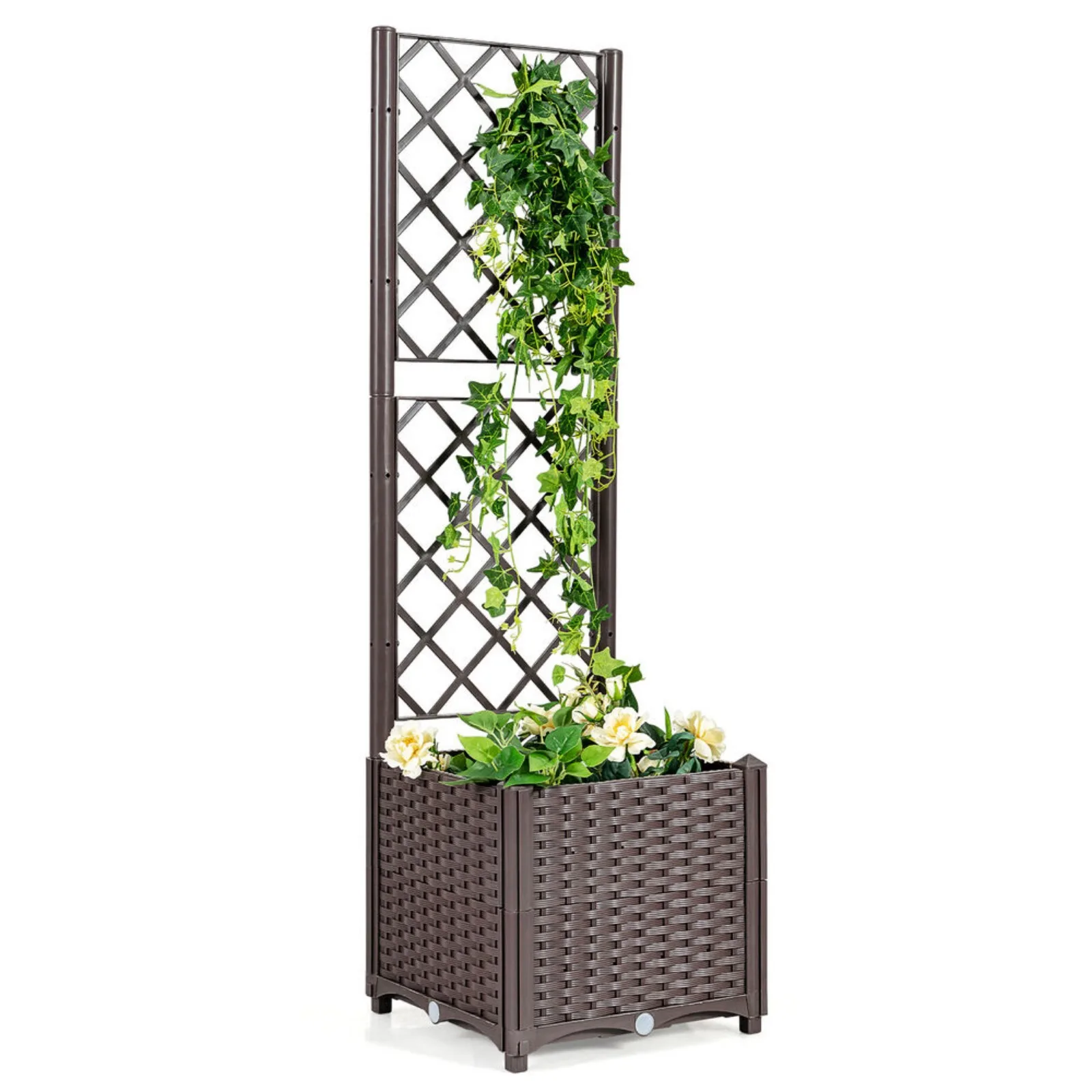 US High Trellis Planter Raised Garden Bed Box is suitable for climbing plants 16 x 16 x 53-