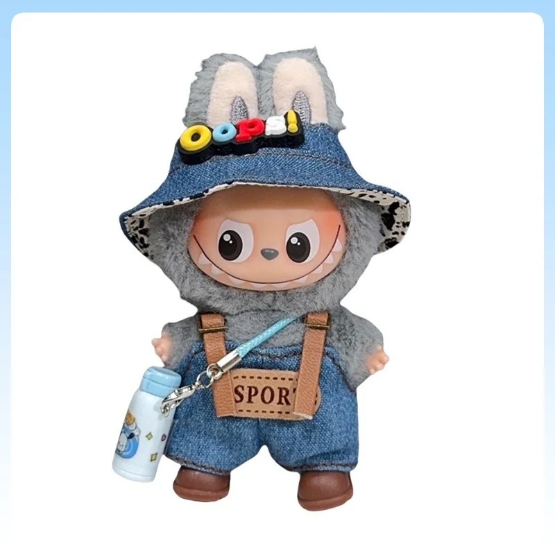 

Новая кукла Labubu Fro 4-го поколения, очаровательный комбинезон и комплект шляпы, мини-модный наряд с координационными аксессуарами