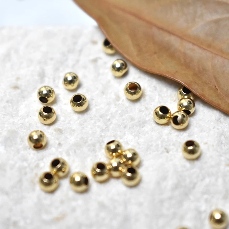 Echte 14K Goldfilled Runde Nahtlose Perlen Goldperlen für Schmuckherstellung Handgemachtes DIY-Zubehör Gold-Schmuckkomponenten Saatperlen – Detail 19