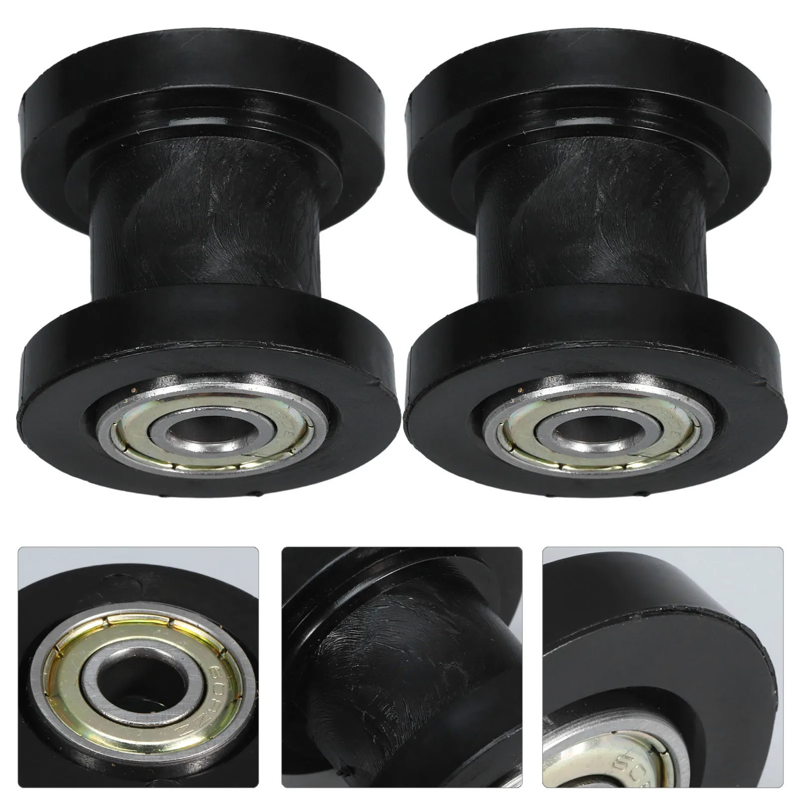 

2pcs Motorcycle Chain Tensioner Roller Plastic Bearing Steel Anti-Slip Guide Wheel For Chain Slider Pulley Stability