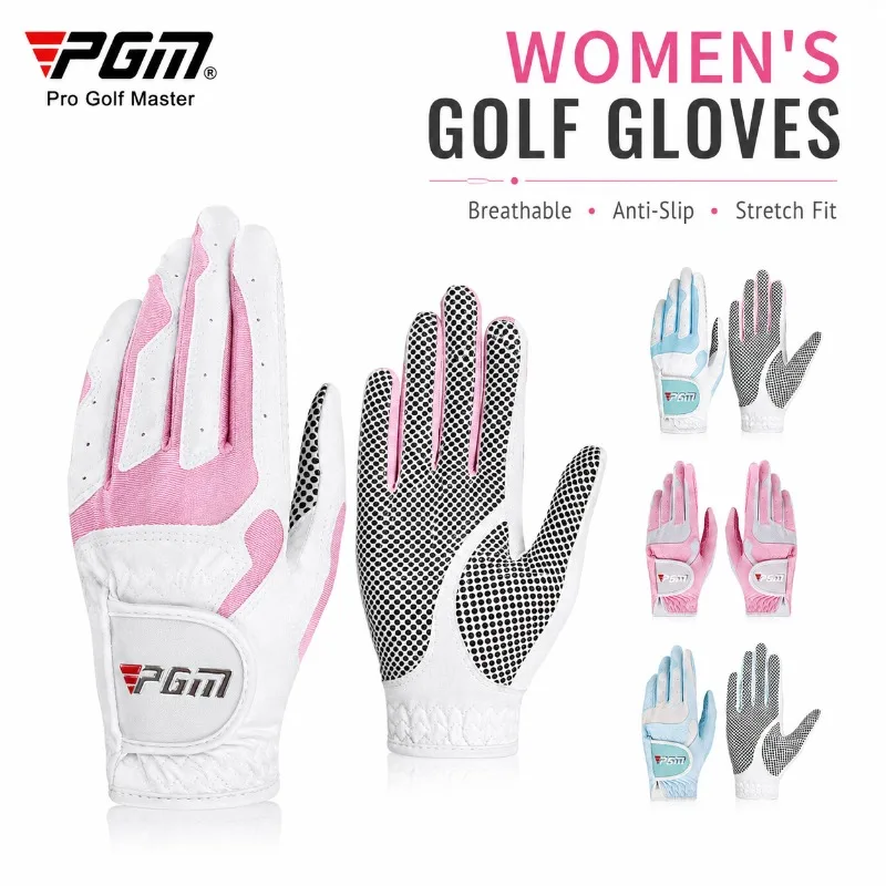 PGM Ladies Golf Glove Breathable Anti Slip Grip Soft Lycra Golf Gloves Women Golf Training Accessories Left Right Hand