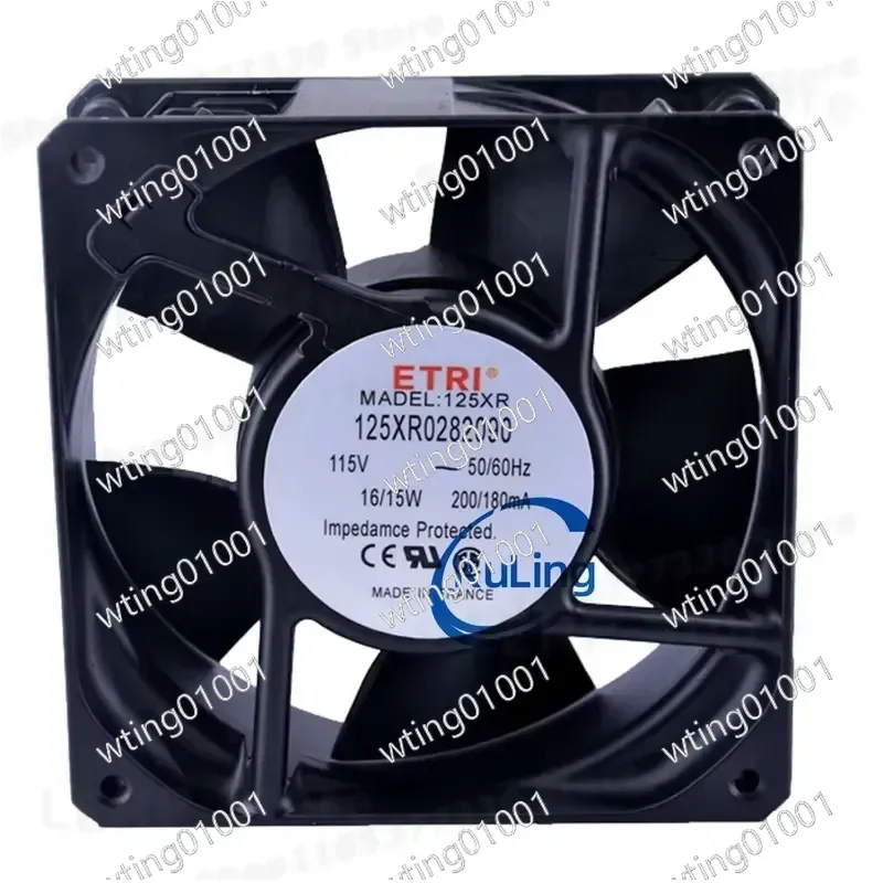 for ETRI 125XR0282090 High Temp Resistant Fan 12038 Size 115V 16W Aluminum Frame Cooling Blower Compatible with French