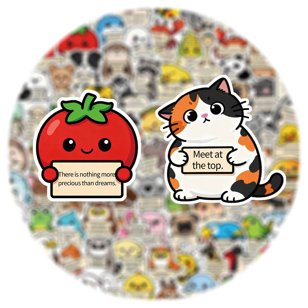 

10/30/50/100pcs Cartoon Emotional Support Animals Stickers Waterproof DIY Scrapbook Luggage Phone Creative Graffiti Decals Pack