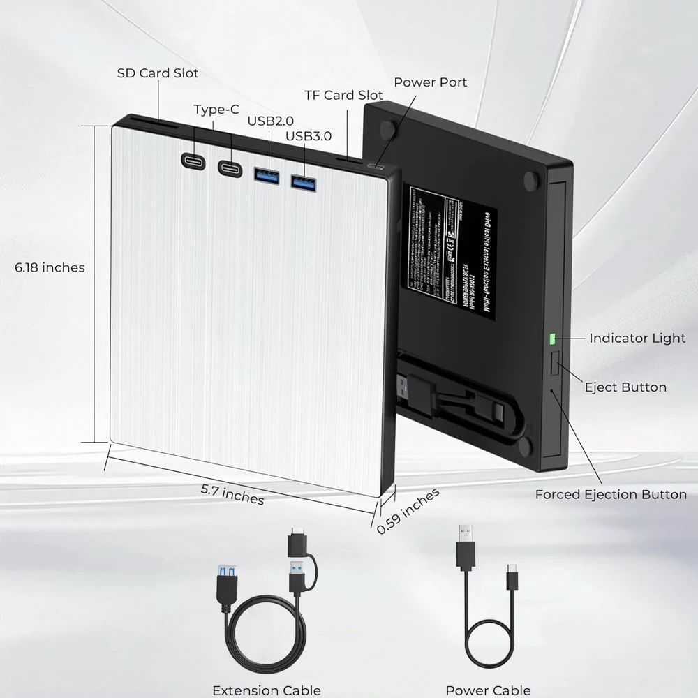 محرك بلو راي خارجي محمول موقد بلوراي USB 3.0 Type-C محركات أقراص CD/BD تدعم محرك أقراص بلوراي/DVD 100G لأجهزة الكمبيوتر المحمول ويندوز