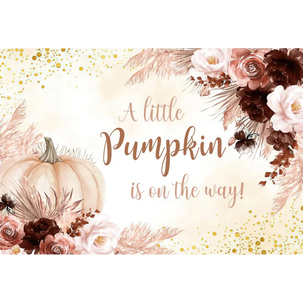 Little Pumpkins Baby Shower Backdrop Photography Newborn 1st Birthday Party Decor Background Portrait Photo Photographic Props