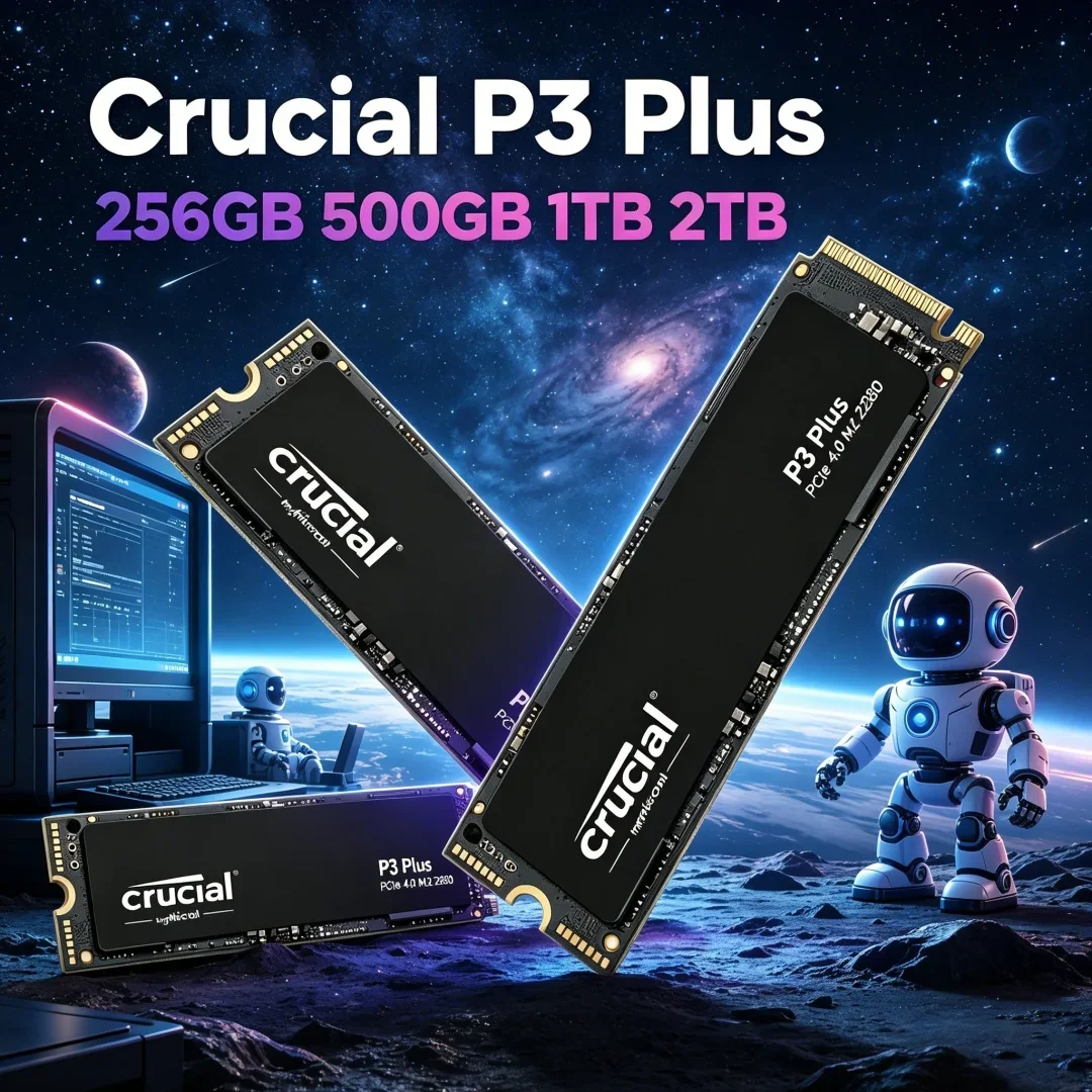 

Upgraded High Speed Storage Crucial P3 Plus PCIe Gen4 NVMe M.2 SSD 1TB 2TB 2280 OEM Original Pack