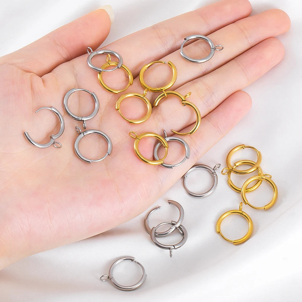 2pcs 10pcs 20pcs Stainless Steel Earring Hooks With Rings for DIY Pendant Earring Jewelry Making Accessories