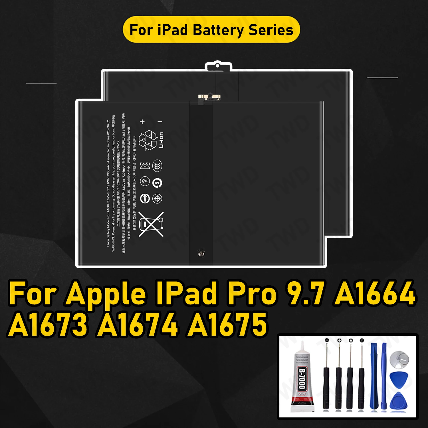 

7306mAh Replacement Battery For Apple IPad Pro 9.7 A1664 A1673 A1674 A1675 Batteries New High Quanlity+Free Tools