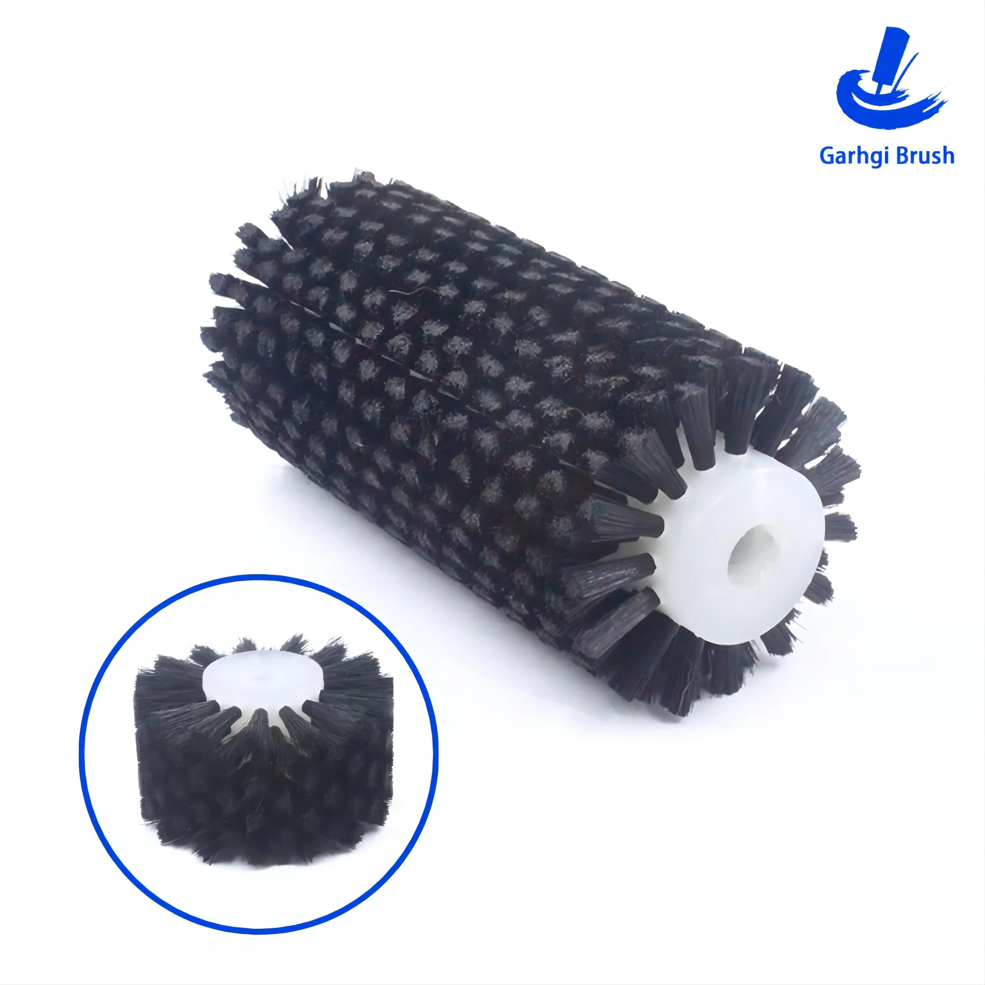 

Нейлоновый подметальный ролик Bruhes Черный промышленный барабан Круглая щетка Дорожная поверхность Автомобильные парки Отделка Полировка Чистящее оборудование