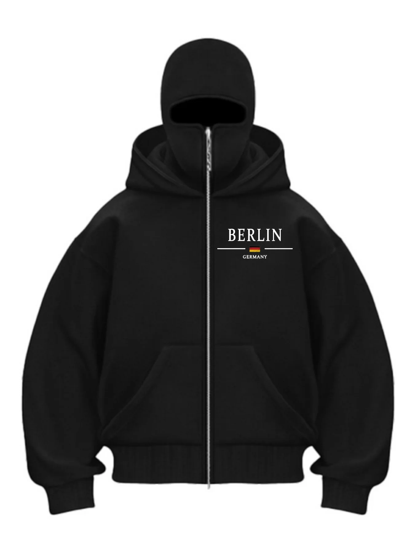 2025 Autumn Men Balaclava Y2K Gothic Harajuku Winter New Item Double Hooded Sweatshirt Men's Hooded Mask Zipper Sportswear Women