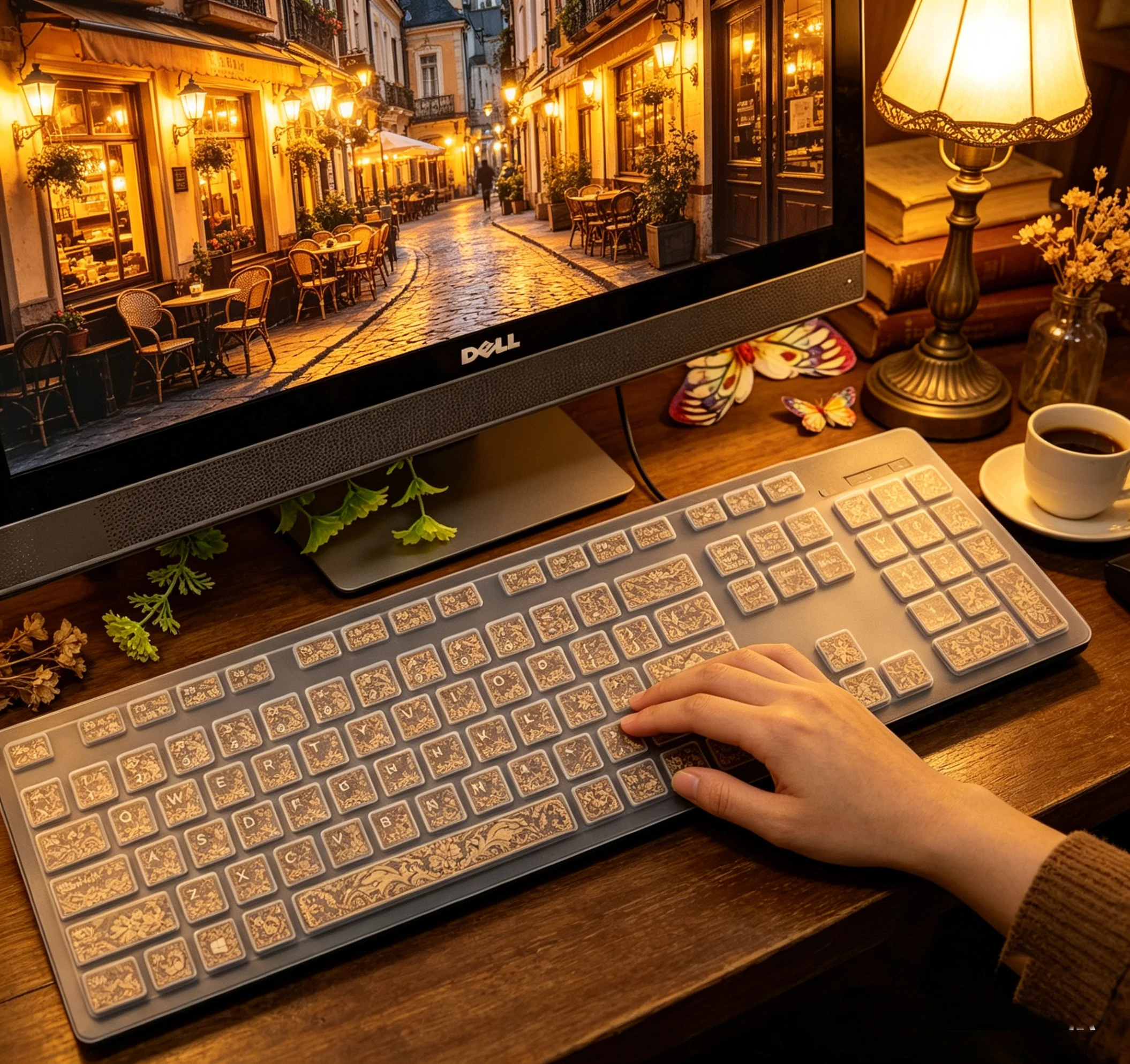 Universal Silicone Keyboard Cover Skin, Clear Waterproof Dustproof Protector, Flat Molded Key Design for Desktop PC Computer