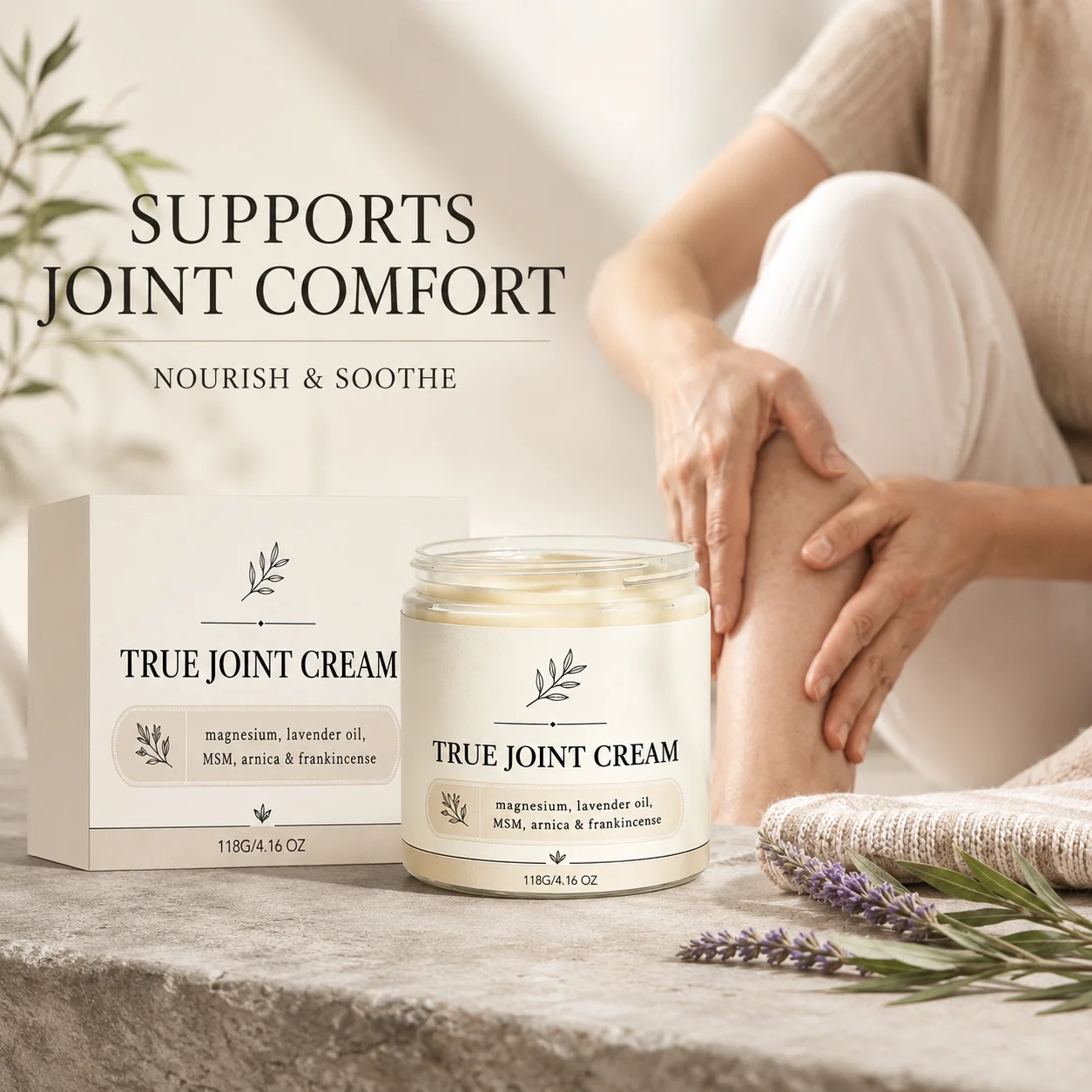 Joint Care Cream Magnesium Soothing Cream Relief Nerve Improve Joint Discomfort Reduce Soreness Daily Moisturizing Massage Cream