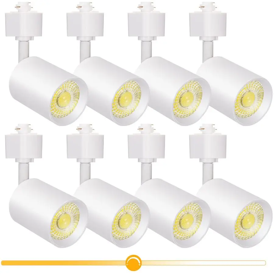 

Сменные светодиодные головки для трековых светильников 10 Вт с регулировкой яркости, H-образные, яркие, 3000K, теплый белый свет, потолочные прожекторы для трековых систем