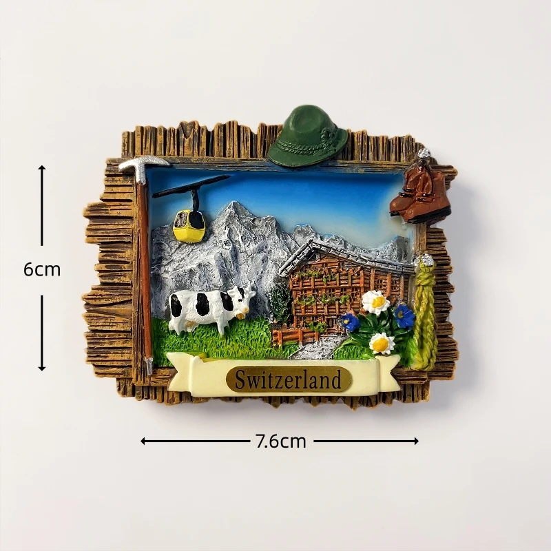 سويسرا، بيرن، زيورخ جونغفرو، إنترلاكين، ذكرى سياحية، ديكور مشهد الثلج، ملصق ثلاجة مغناطيسي #4